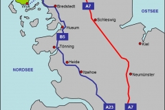 Landkarte: Anreise über A23 oder A7