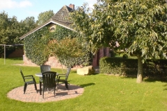 Zusätzlich zum Balkon: Gartensitzplatz Wohnung OG unter Esskastanie